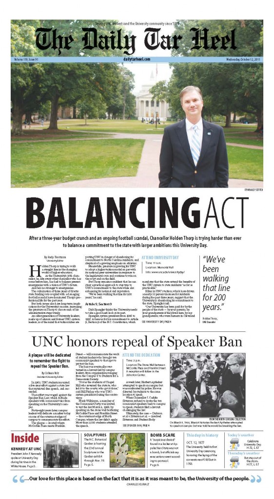 Chancellor Holden Thorp Photo Bailey Seitter